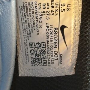 Nike Black and Light Blue Sneakers